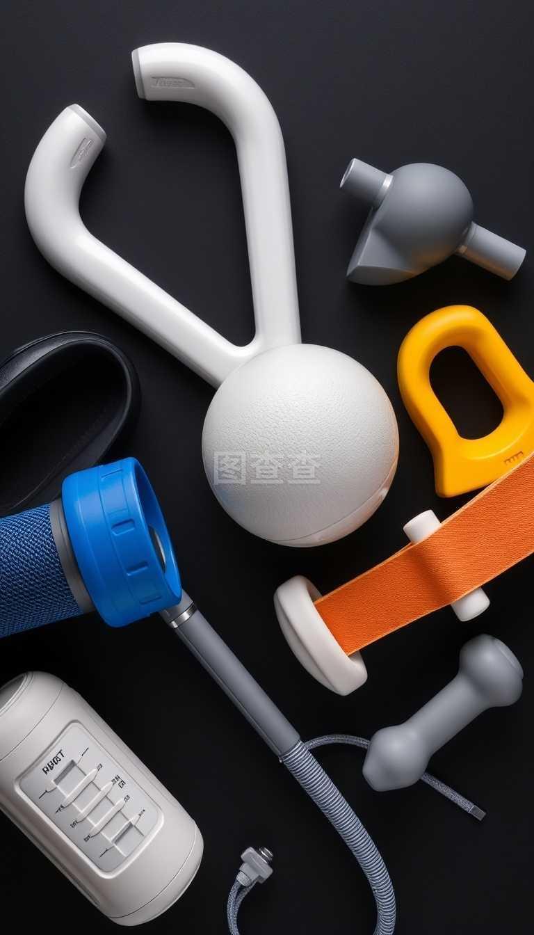 概念準(zhǔn)備健身運動器材上黑觀